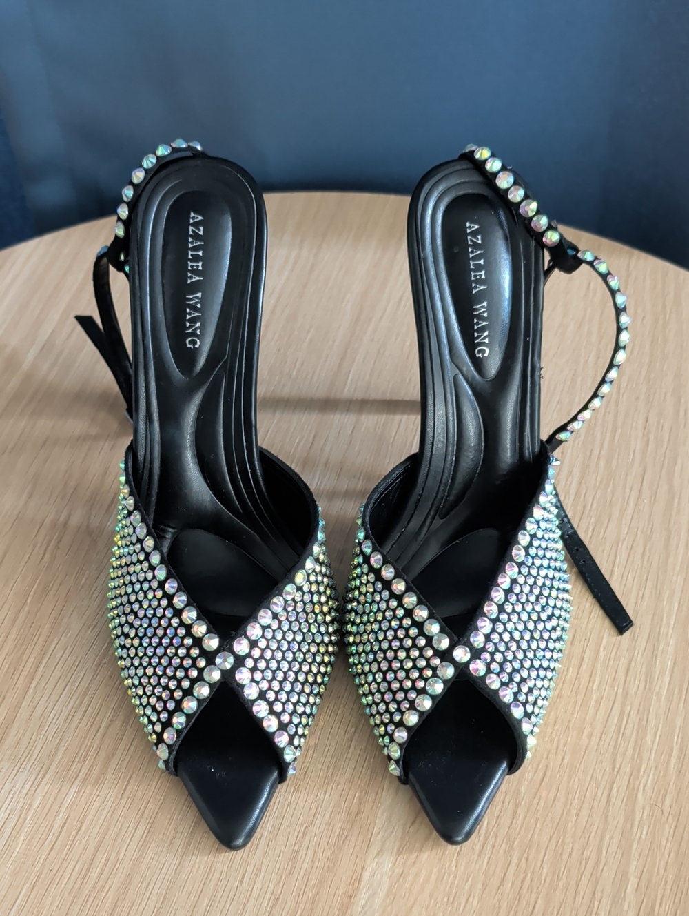 Azalea Wang Black Crystal Heels